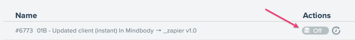 An automation automatically turned off after Zapier reported its URL deleted