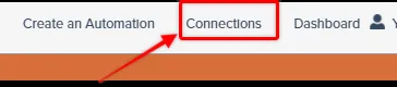 Connections in the APIANT menu