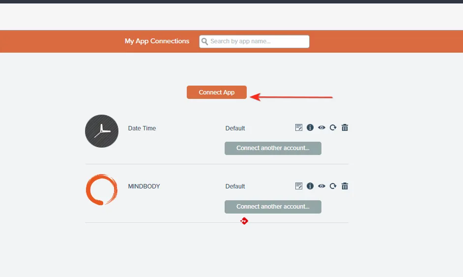 Connect App button