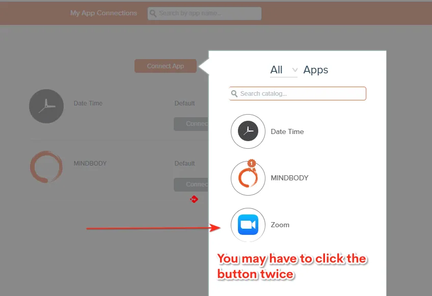 Selecting the Zoom icon