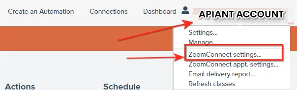 Register shareable client setting in ZoomConnect