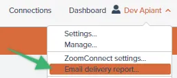 Open the report from the Dashboard menu